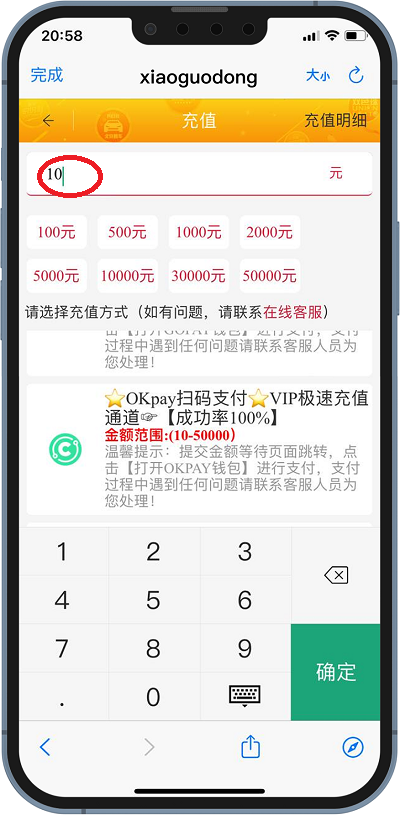 okpay怎么充值