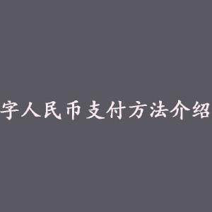 数字人民币怎么支付-数字人民币支付方法介绍