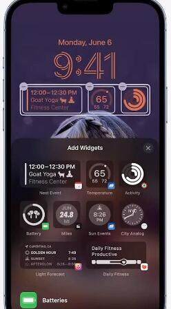 ios16锁屏小组件设置方法